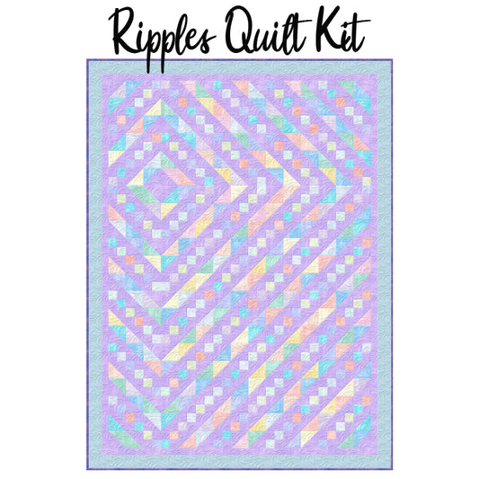 Ripples Lavender Quilt Kit with Essentials Dry Brush from Wilmington
