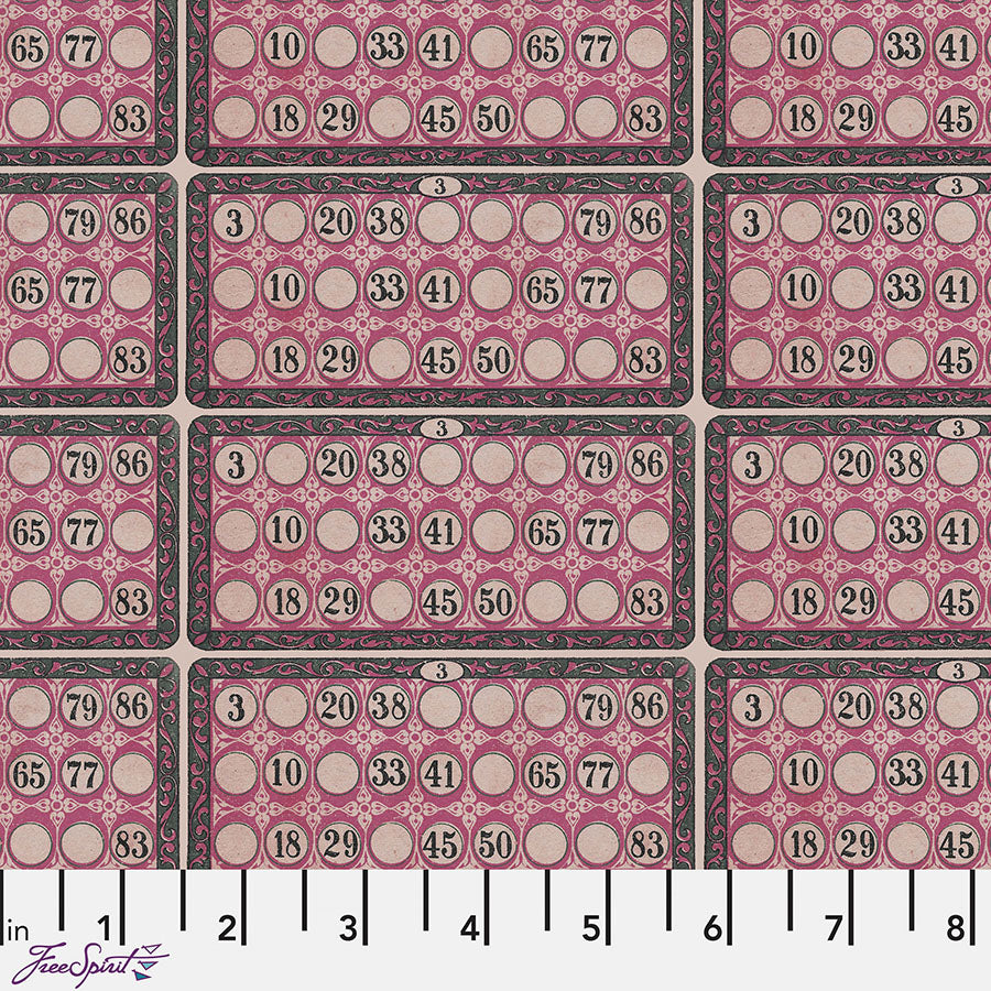 Free Spirit Eclectic Elements Palette - Pink Numbers Pink 1 Yard Cut