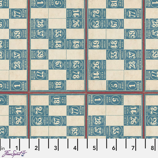 Free Spirit Eclectic Elements Palette - Blue Numbers Blue 1 Yard Cut
