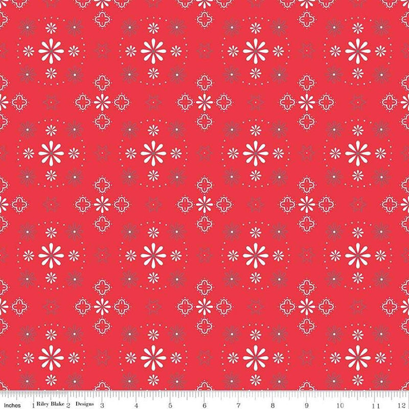 108" Wide Quilt Backing Bee Backings & Borders Bandana Red from Riley Blake 3 YARD CUT