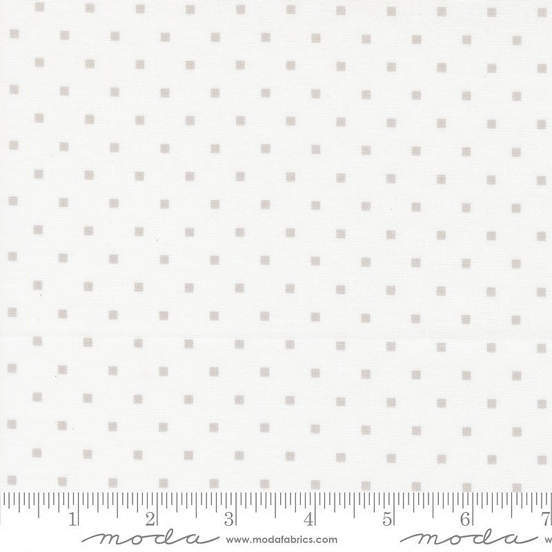 A Cat Named Stitch Square Dots Cream Grey - Moda from Fort Worth Fabric Studio