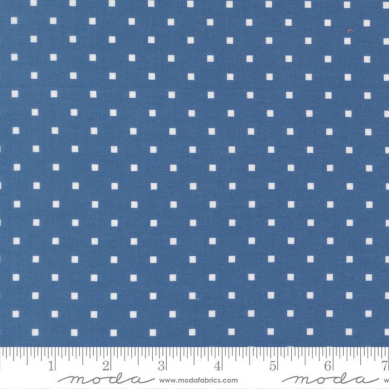 A Cat Named Stitch Square Dots Sea - Moda from Fort Worth Fabric Studio