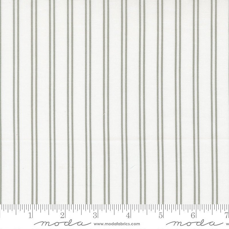 A Cat Named Stitch Stripes Cream Grey - Moda from Fort Worth Fabric Studio