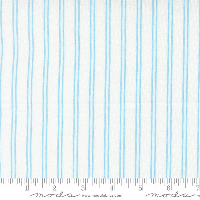 A Cat Named Stitch Stripes Cream Sky - Moda from Fort Worth Fabric Studio
