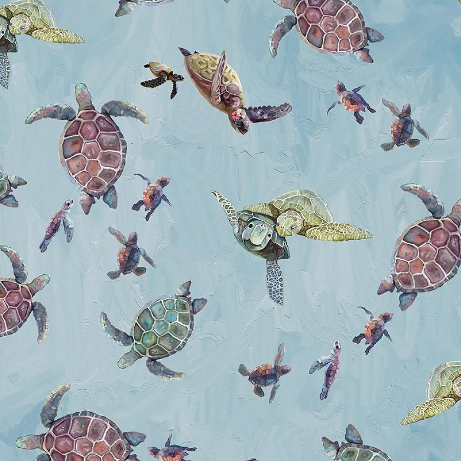 A Drop in the Ocean Sea Turtles Egyptian - Studio E from Fort Worth Fabric Studio
