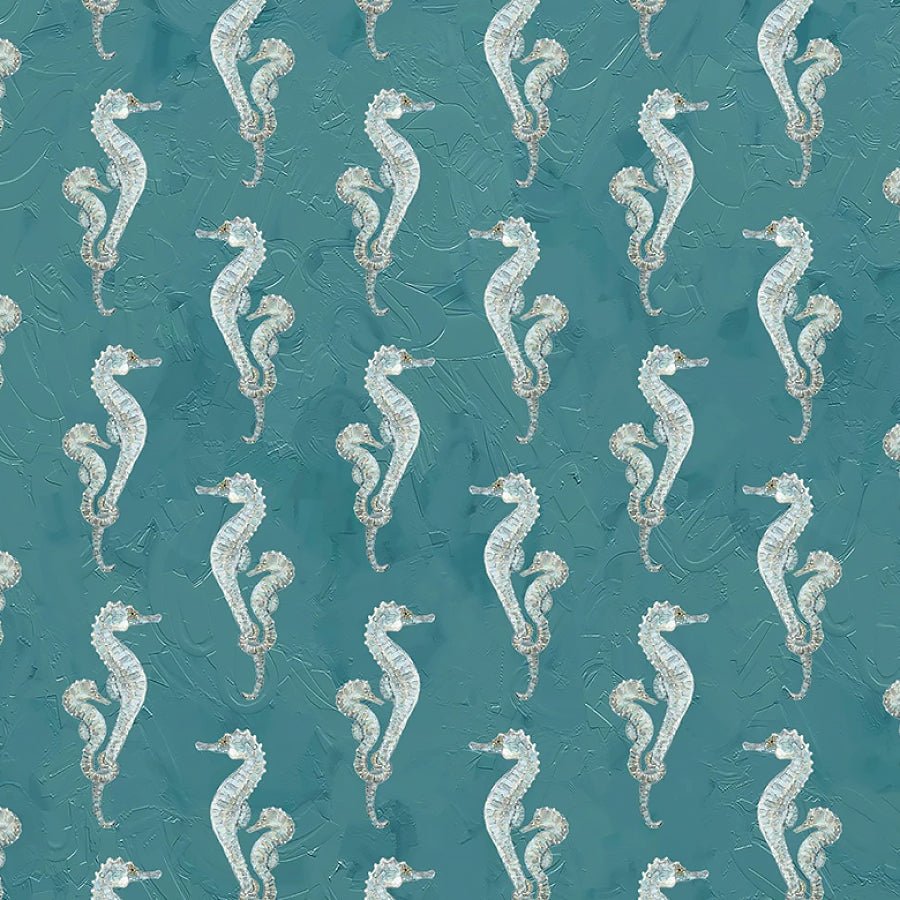 A Drop in the Ocean Tiny Seahorses Mint - Studio E from Fort Worth Fabric Studio
