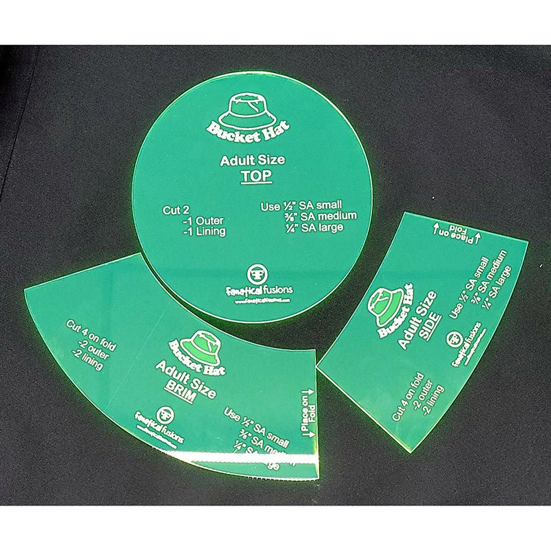 Acrylic Bucket Hat Templates Adult Sizes by Fanatical Fusions - Fanatical Fusions from Fort Worth Fabric Studio