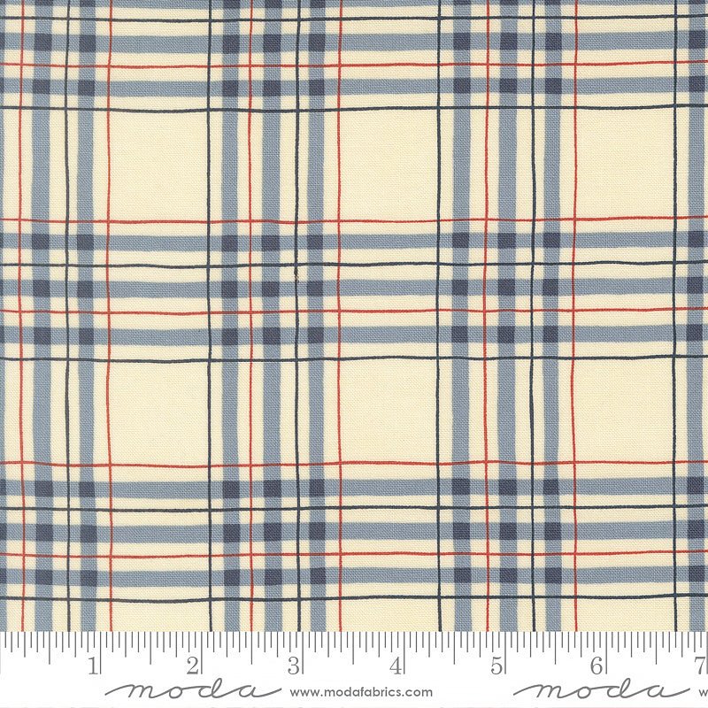 America 250 Years Checks & Plaid Parchment Blue - Moda from Fort Worth Fabric Studio
