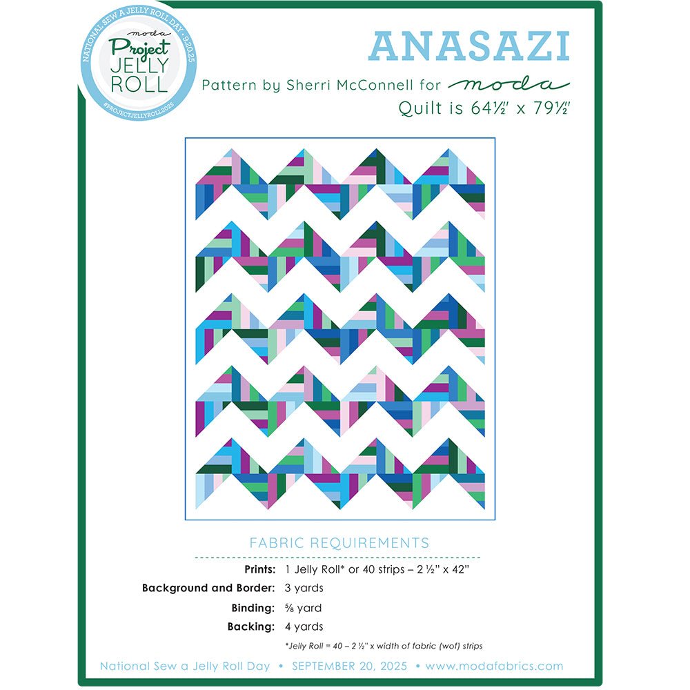 Anasazi Quilt Jelly Roll Pattern by Moda Free PDF - Moda from Fort Worth Fabric Studio