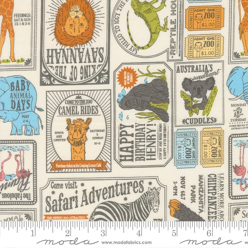 Animal Park Fun Text & Words Dove - Moda from Fort Worth Fabric Studio