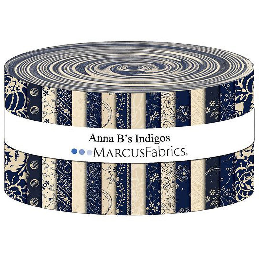 Anna B's Indigos 2.5" Strips - Marcus Fabrics from Fort Worth Fabric Studio
