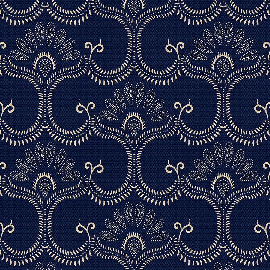 Anna B's Indigos Canvas Flowers Navy - Marcus Fabrics from Fort Worth Fabric Studio