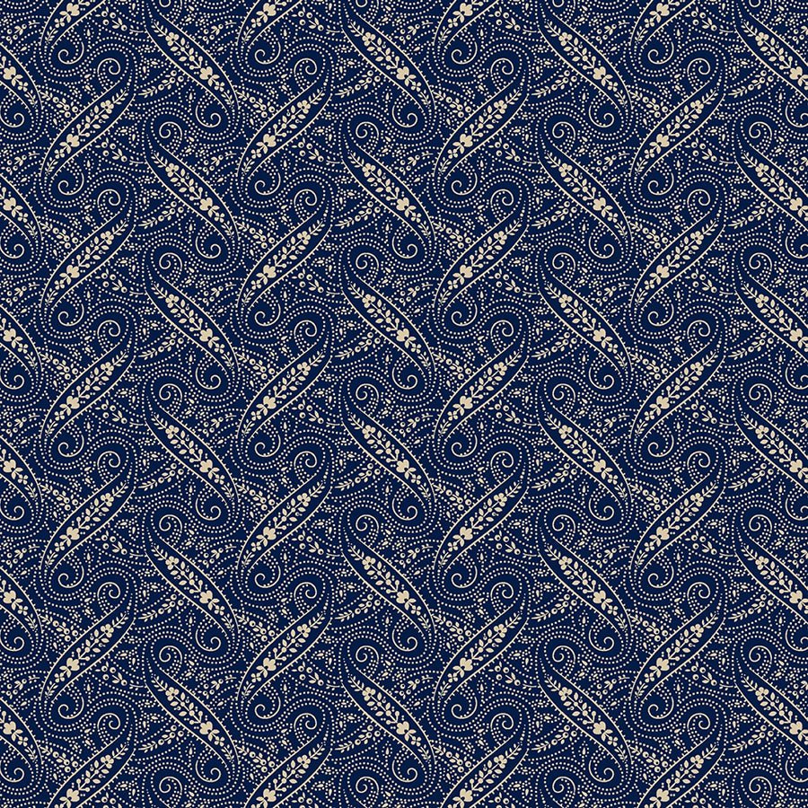Anna B's Indigos Paisley Navy - Marcus Fabrics from Fort Worth Fabric Studio
