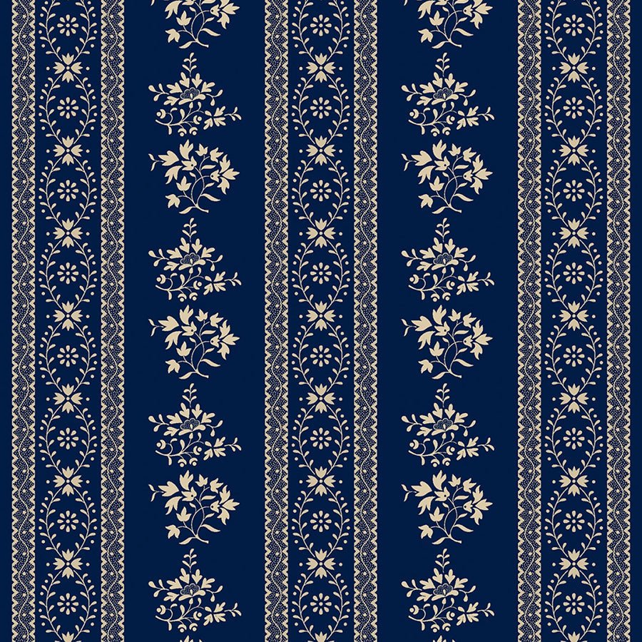 Anna B's Indigos Stripe Navy - Marcus Fabrics from Fort Worth Fabric Studio