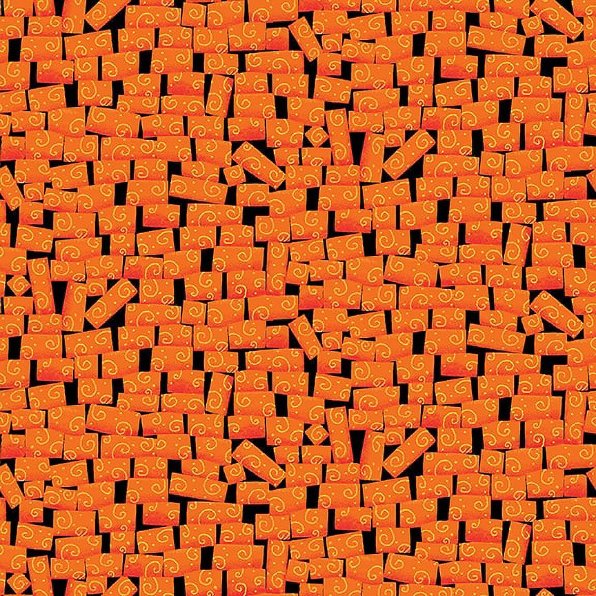 Another Brick in the Wall Bricks Orange - Blank Quilting from Fort Worth Fabric Studio