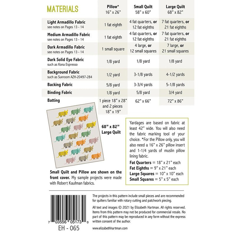 Armadillos Quilt Pattern by Elizabeth Hartman Pattern by Elizabeth Hartman