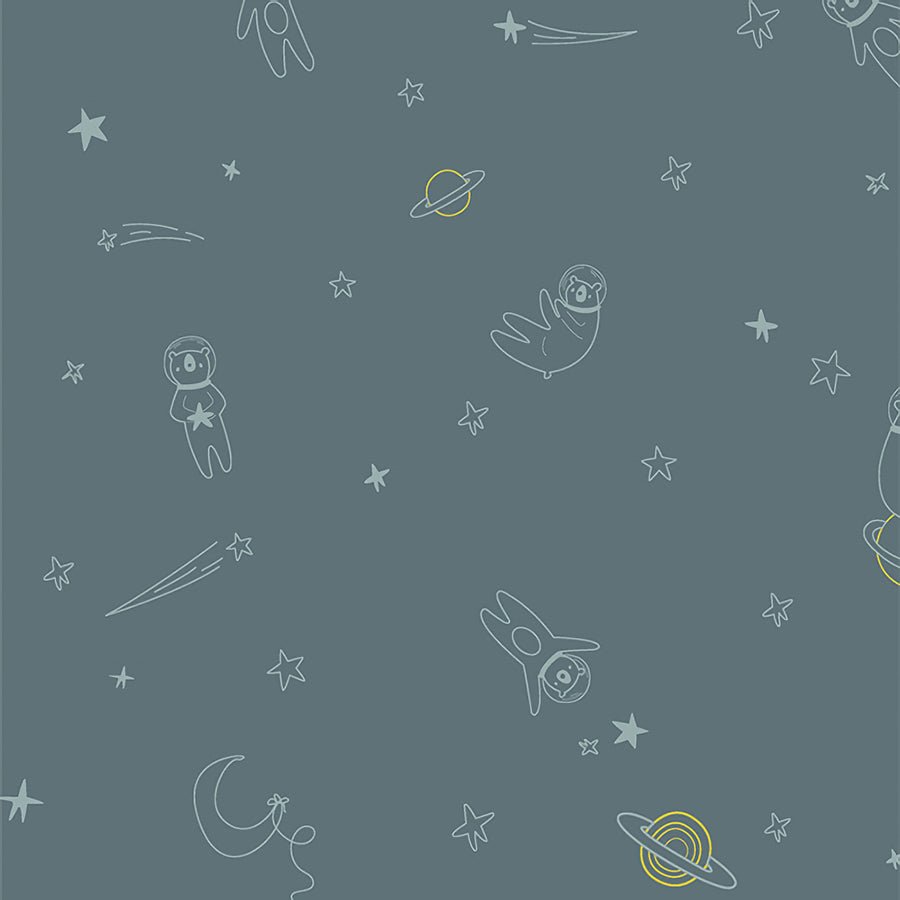 Art Gallery Snuggles Flannel To Bearfinity & Beyond Dark Blue 1 Yard Cut - Art Gallery from Fort Worth Fabric Studio
