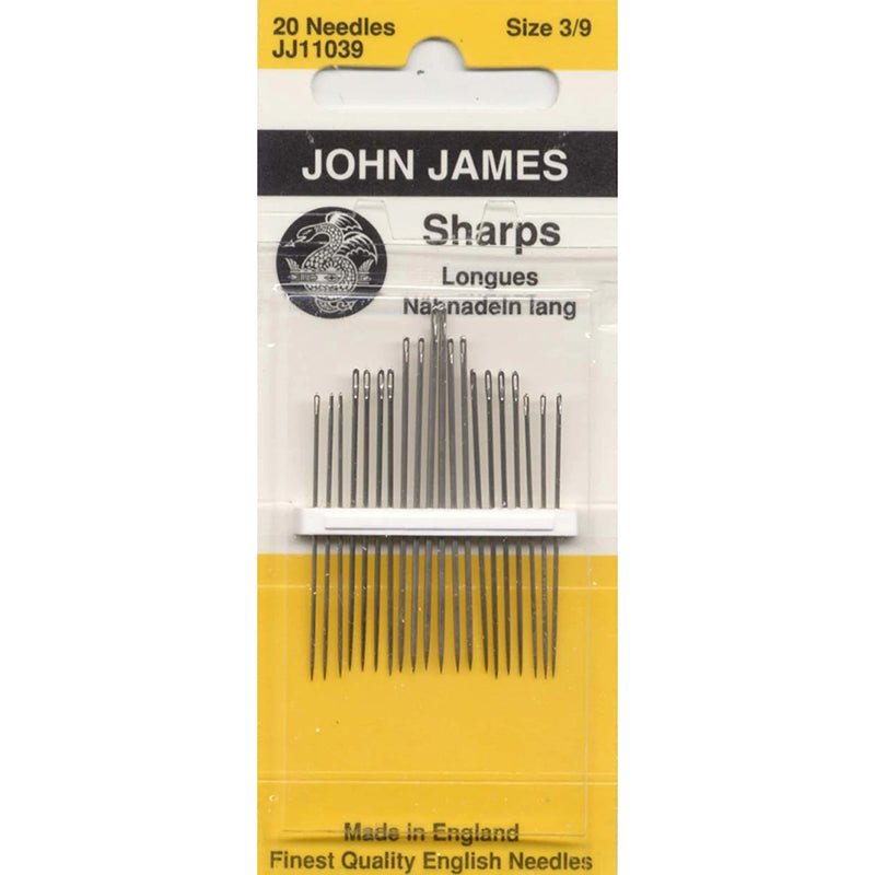 Assorted Sharps Needles Size 3/9 by John James - John James from Fort Worth Fabric Studio