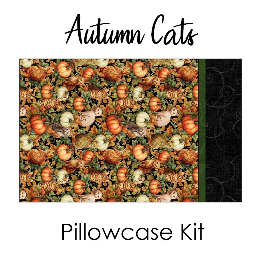 Autumn Cats Pillowcase Kit from Benartex - Benartex from Fort Worth Fabric Studio