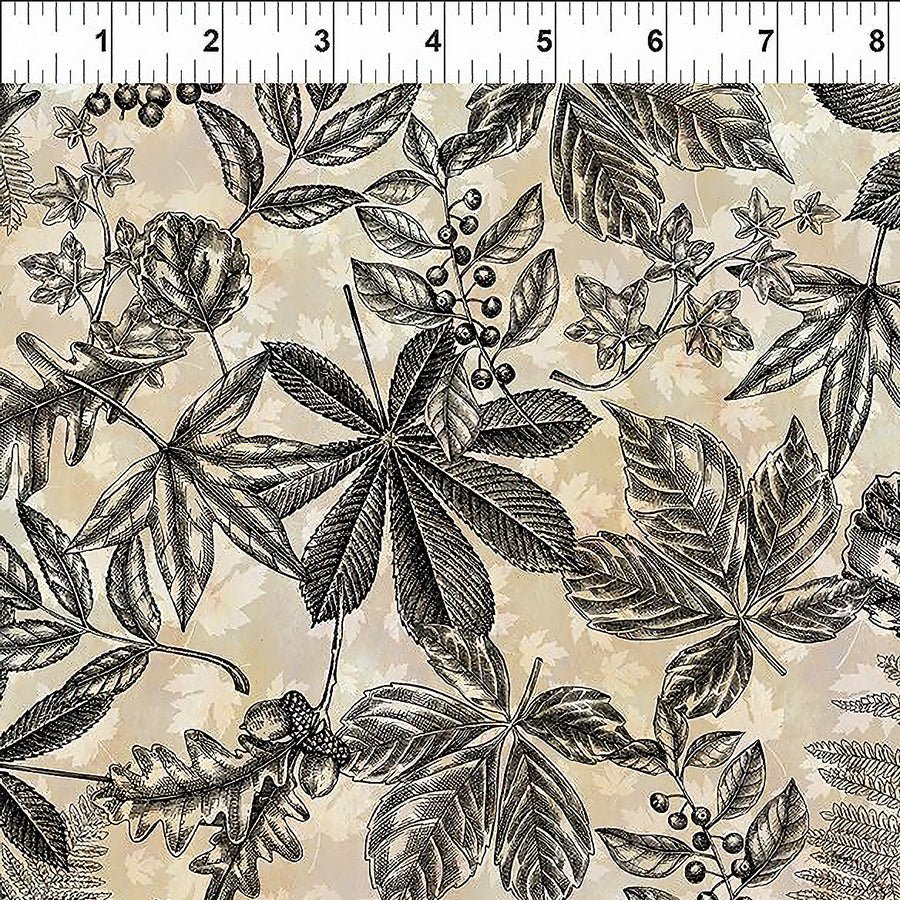 Autumn Elegance Leaf & Fern Toile Cream - In the Beginning from Fort Worth Fabric Studio