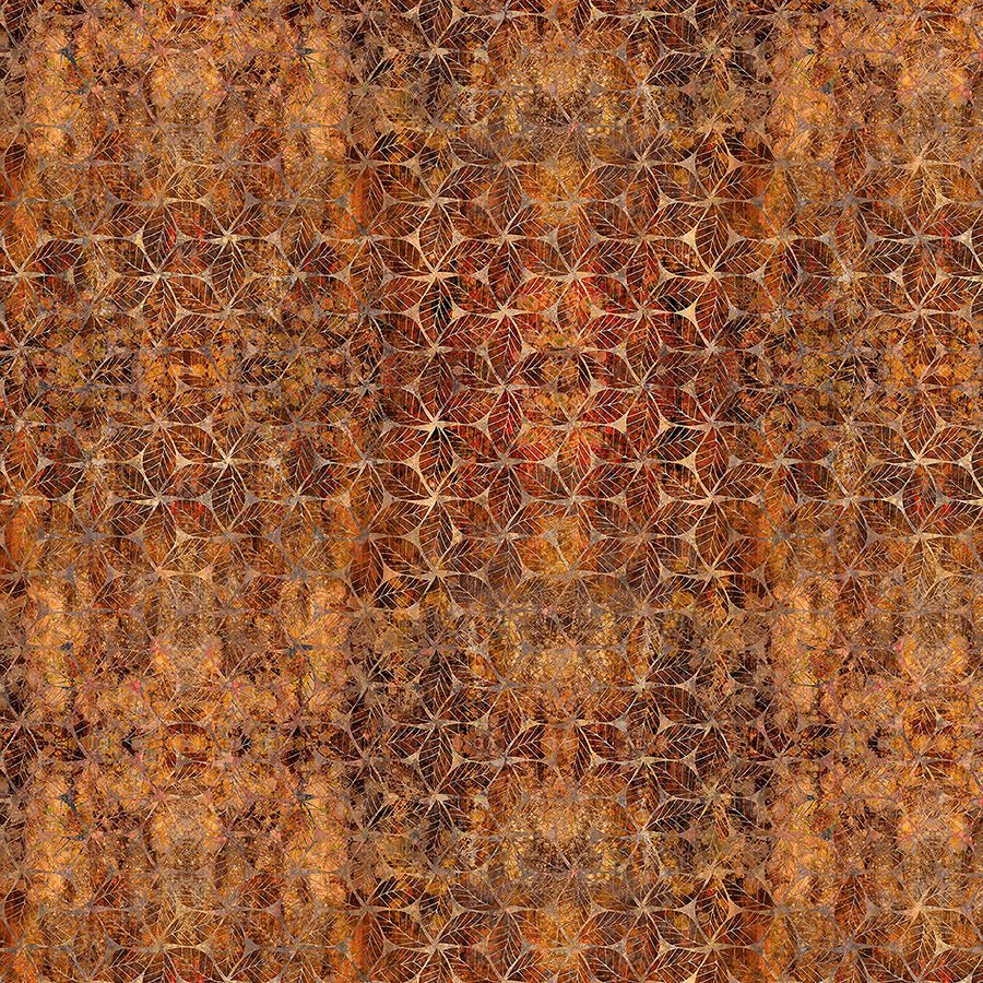 Autumn Elegance Leaf Mosaic Rust - In the Beginning from Fort Worth Fabric Studio
