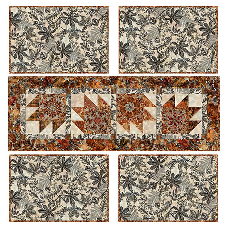 Autumn Star Quilt, Table Runner & Mats Pattern by Jason Yenter - Jason Yenter from Fort Worth Fabric Studio