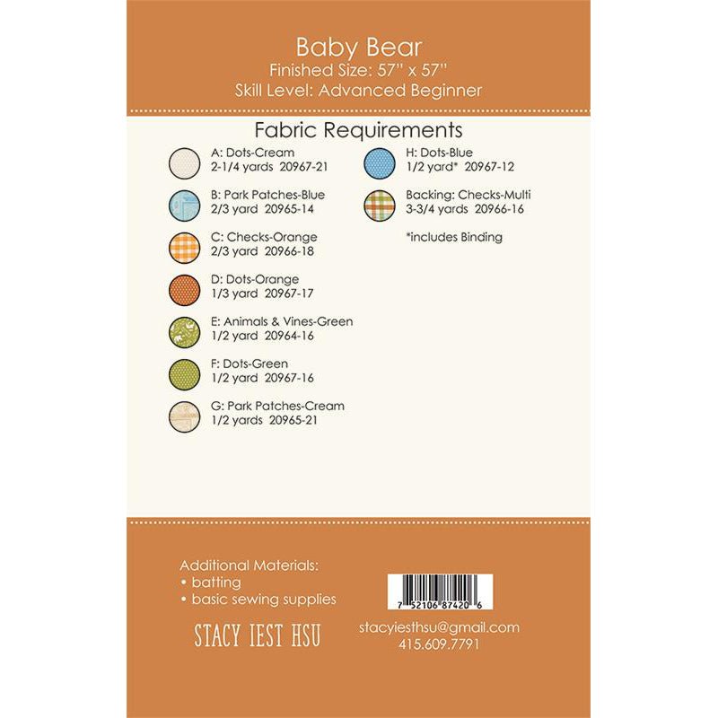 Baby Bear Quilt Pattern by Stacy Iest Hsu - Stacy Iest Hsu from Fort Worth Fabric Studio