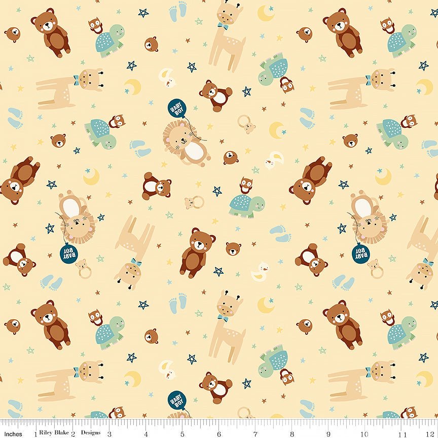 Baby Boy Animals Yellow - Riley Blake from Fort Worth Fabric Studio