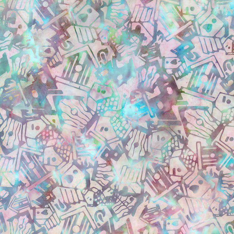 Banyan Secret Garden Batiks Birdhouse Toss Periwinkle 1 Yard Cut - Banyan Batiks from Fort Worth Fabric Studio