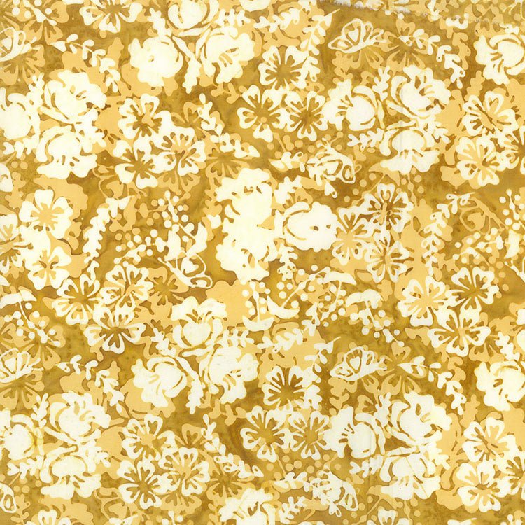 Banyan Secret Garden Batiks Garden Double Tjap Ginger 1 Yard Cut - Banyan Batiks from Fort Worth Fabric Studio