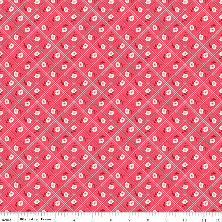 Berry & Sage Calico Tea Rose - Riley Blake from Fort Worth Fabric Studio