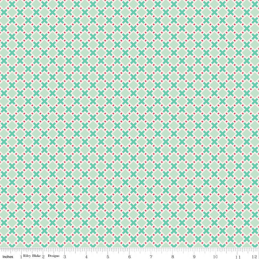 Berry & Sage Criss Cross Sage - Riley Blake from Fort Worth Fabric Studio