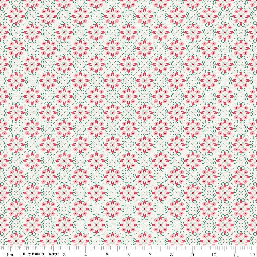 Berry & Sage Wallpaper Latte - Riley Blake from Fort Worth Fabric Studio