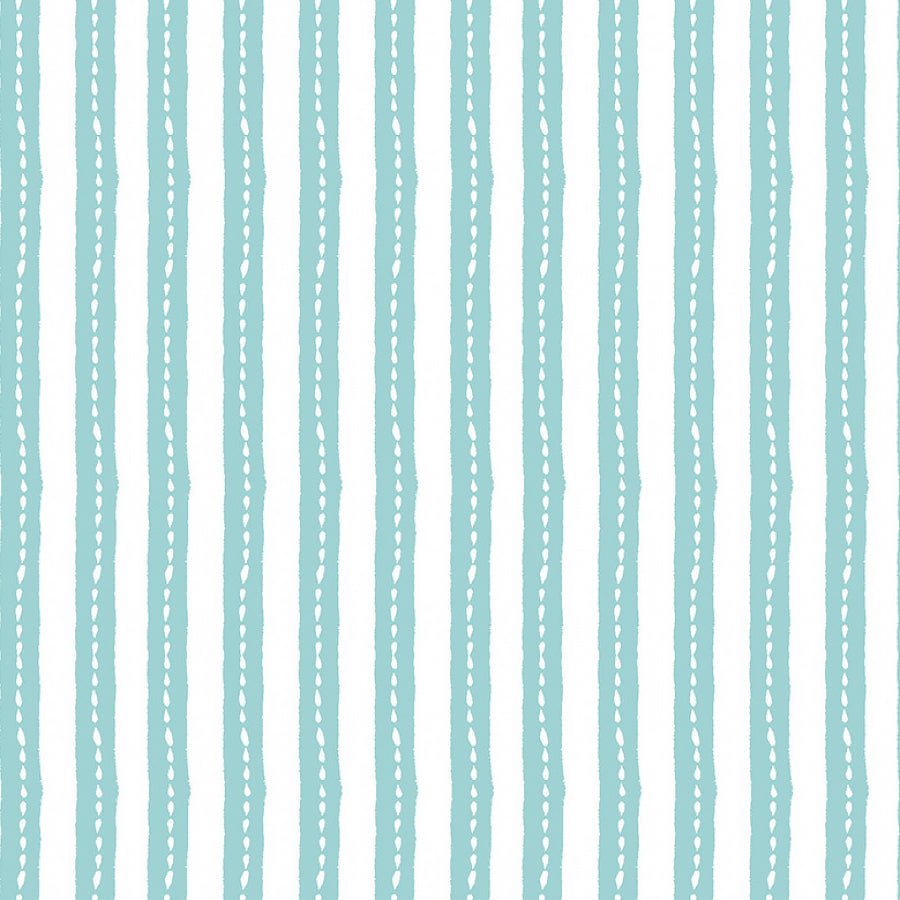 Berry Sweet Stitchy Stripe Aqua - Clothworks from Fort Worth Fabric Studio