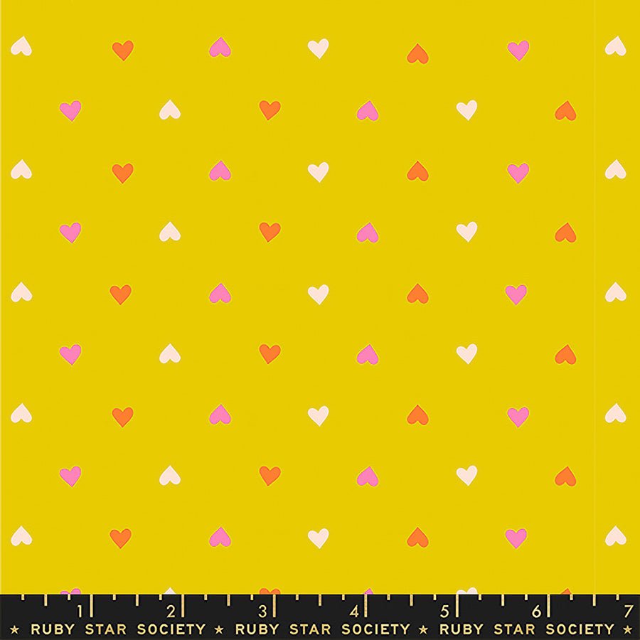 Best Day Ever Hearts Golden Hour - Ruby Star Society from Fort Worth Fabric Studio