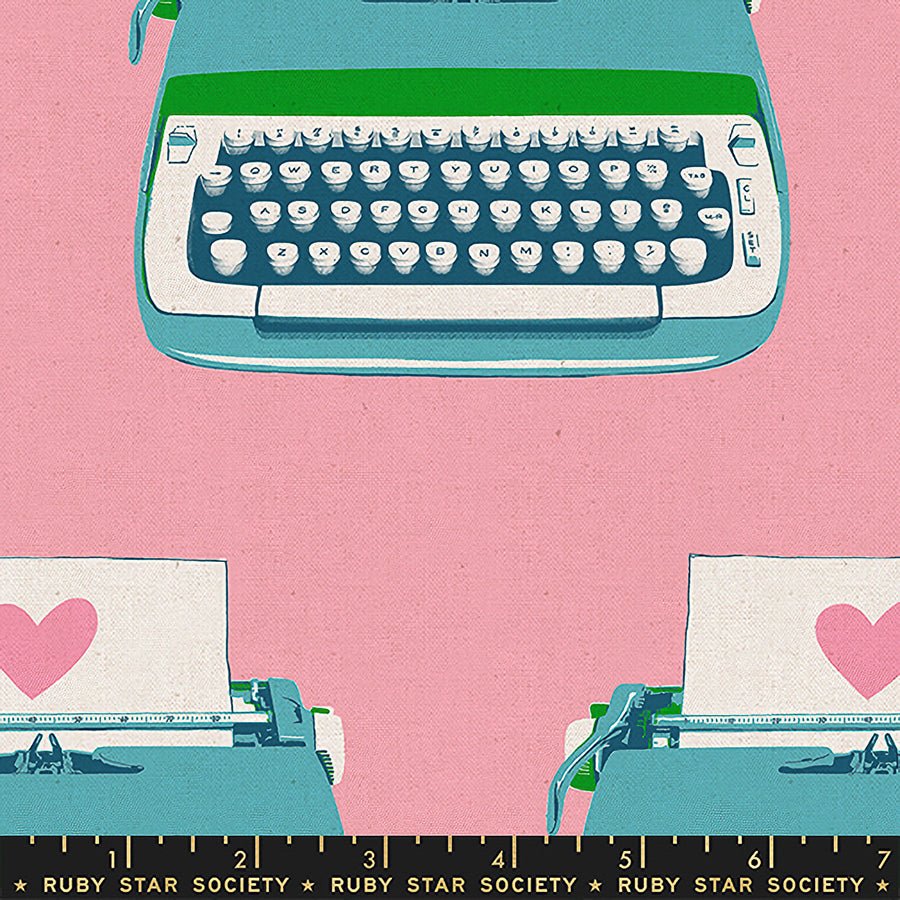 Best Day Ever Typewriters Canvas Posy - Ruby Star Society from Fort Worth Fabric Studio