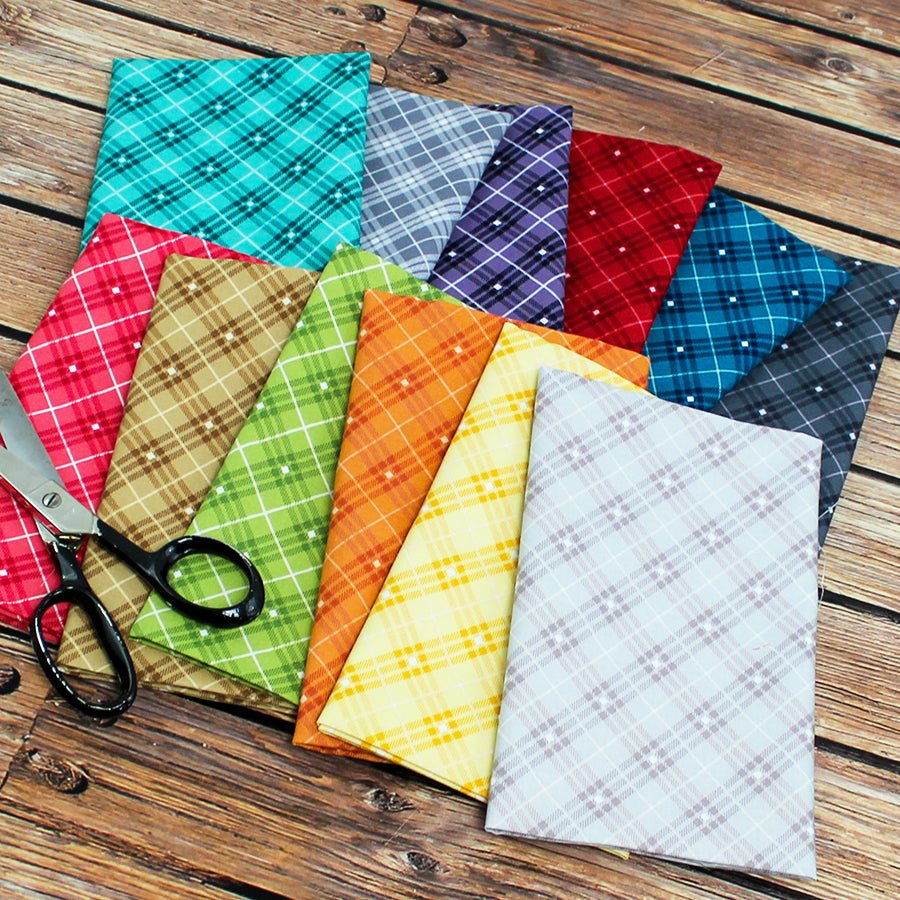Bias Plaid Basics Fat Quarter Bundle - Henry Glass from Fort Worth Fabric Studio