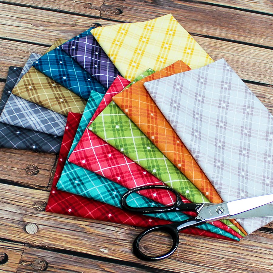 Bias Plaid Basics Fat Quarter Bundle - Henry Glass from Fort Worth Fabric Studio