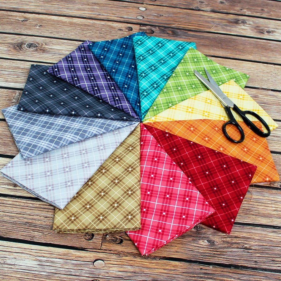Bias Plaid Basics Fat Quarter Bundle - Henry Glass from Fort Worth Fabric Studio