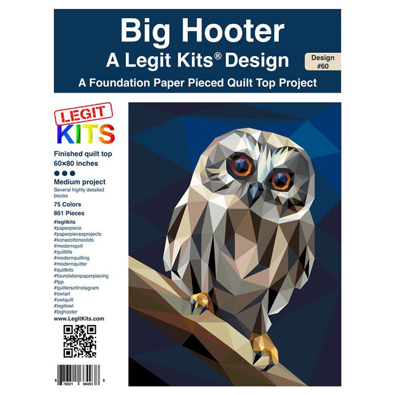 Big Hooter Foundation Paper Pieced Quilt Pattern by Legit Kits Design - Legit Kits Design from Fort Worth Fabric Studio