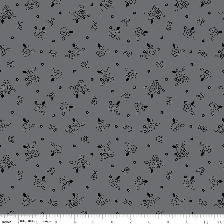 Blackout Bushel Gray - Riley Blake from Fort Worth Fabric Studio