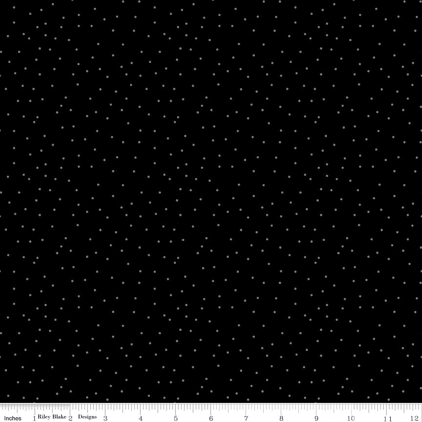Blackout Dots Black - Riley Blake from Fort Worth Fabric Studio