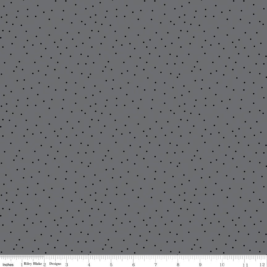 Blackout Dots Gray - Riley Blake from Fort Worth Fabric Studio