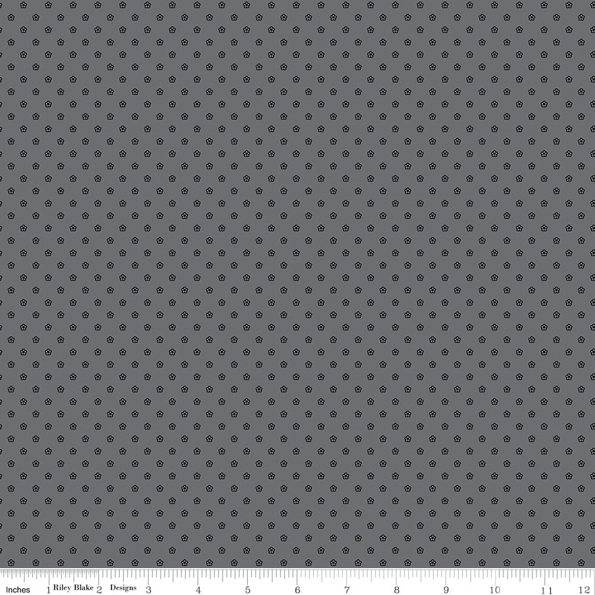 Blackout Flower Gray - Riley Blake from Fort Worth Fabric Studio