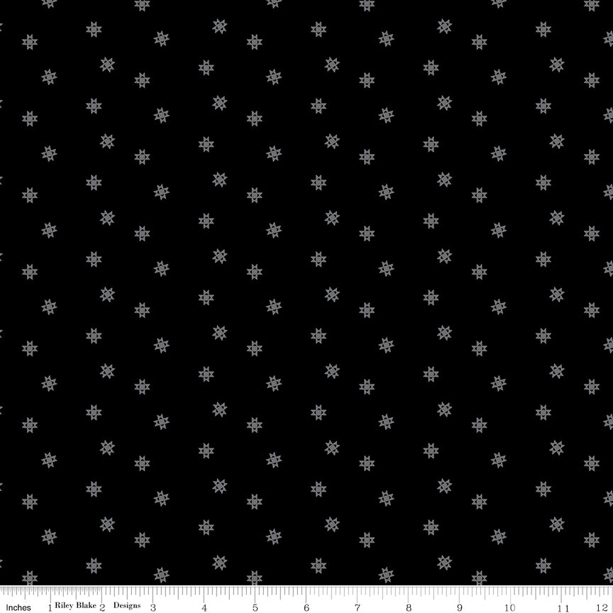 Blackout Ohio Star Black - Riley Blake from Fort Worth Fabric Studio