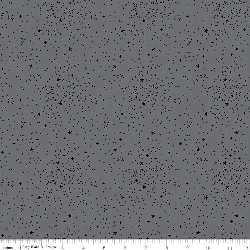 Blackout Stars Gray - Riley Blake from Fort Worth Fabric Studio