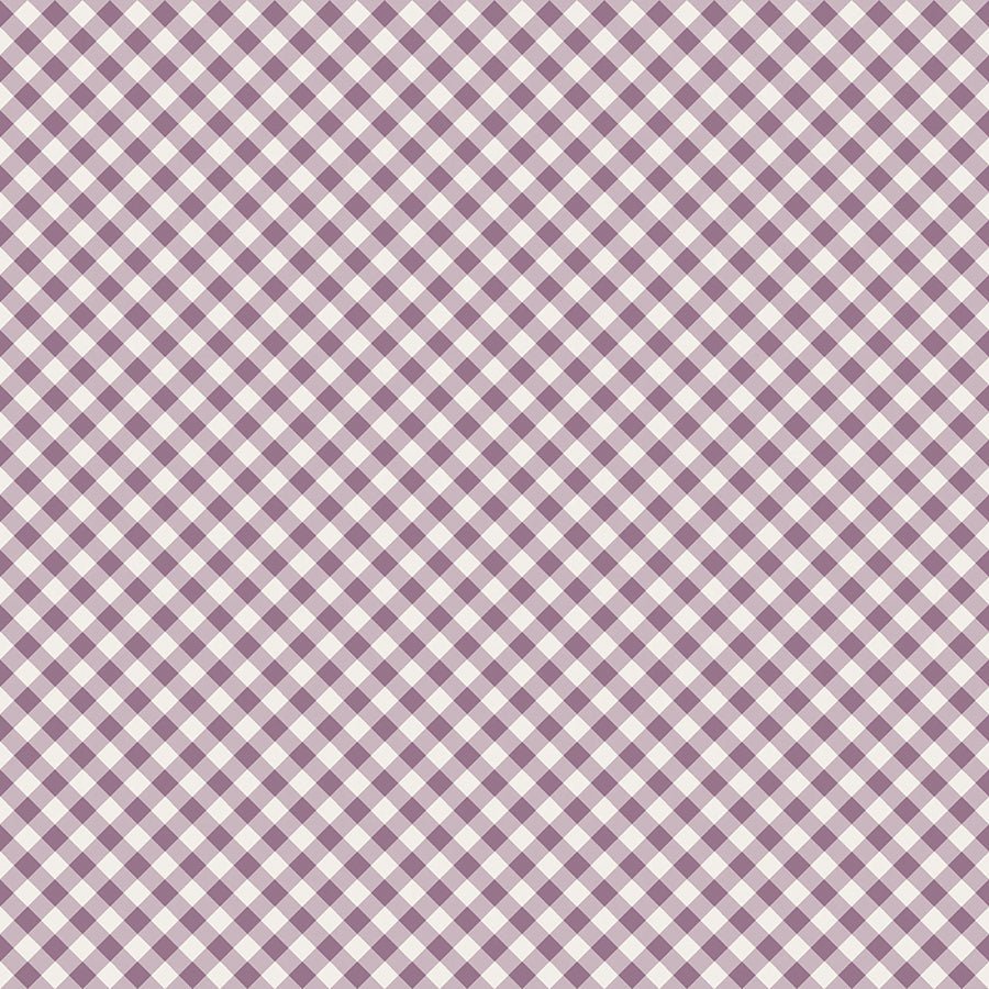 Blooming Beauty Check Cream/Light Plum - Henry Glass from Fort Worth Fabric Studio