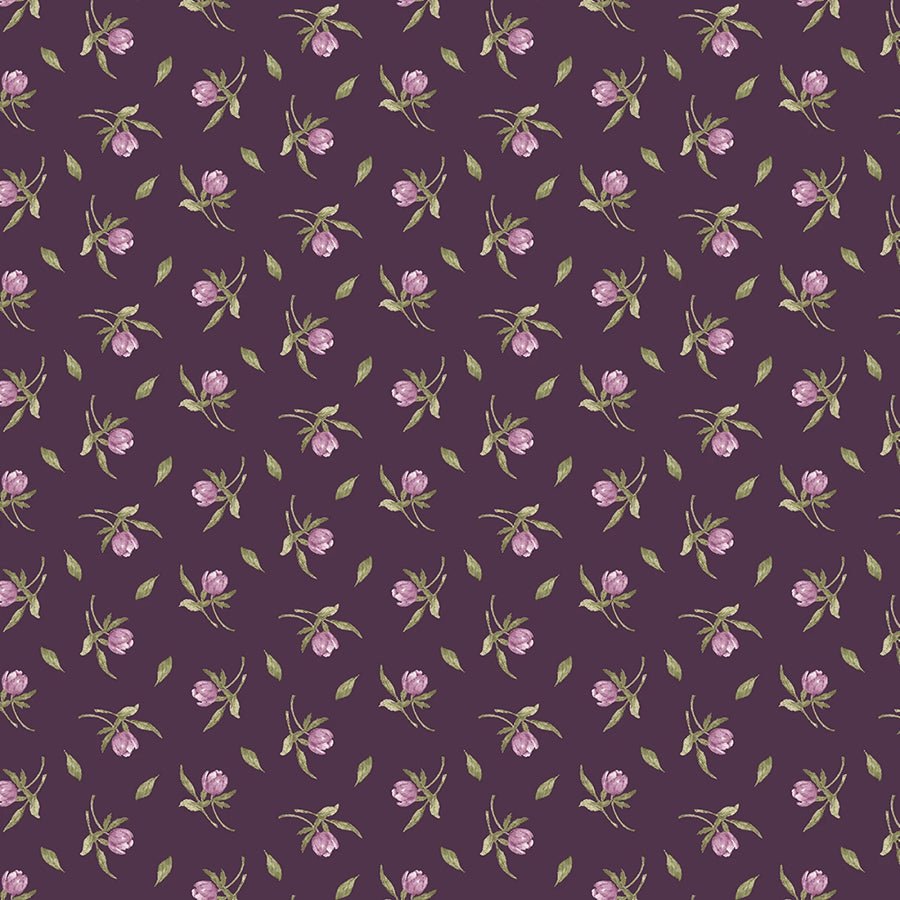 Blooming Beauty Tossed Buds Plum/Multi - Henry Glass from Fort Worth Fabric Studio
