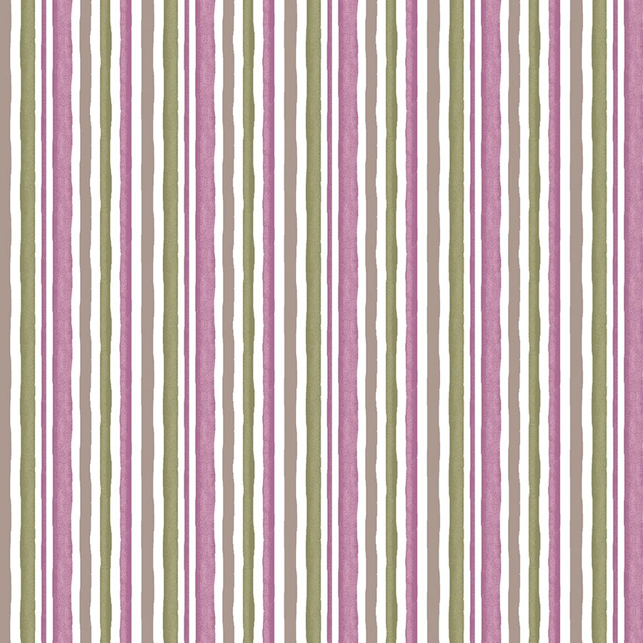 Blooming Beauty Vertical Stripe Violet/Green - Henry Glass from Fort Worth Fabric Studio