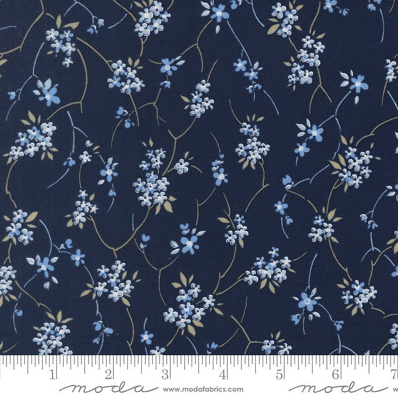 Blossom Jubilee Meadowsweet Florals Nightfall - Moda from Fort Worth Fabric Studio